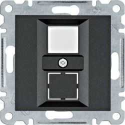 Панель двойная Hager Lumina WL2323 для RJ12/RJ45 черная WL2323 фото