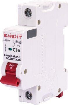 Модульний автоматичний вимикач Enext s081006 e.mcb.stand.60.DC.1.C16 1р 16А C 6кА DC s081006 фото