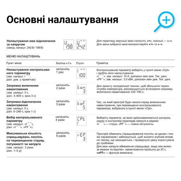 Реле напруги з контролем струму ZUBR CV2-40 red 40А 1 фаза CV2-40 red фото