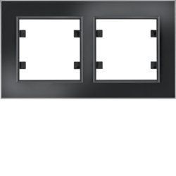 Рамка 2Х горизонтальна Hager Lumina-Passion WL9221 чорне скло WL9221 фото