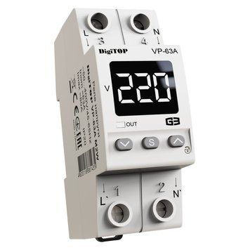Реле напряжения DigiTOP VP-63A M2W 63 А 1 фаза DIN VP63AM2W фото