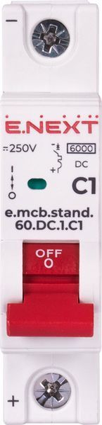 Модульний автоматичний вимикач Enext s081001 e.mcb.stand.60.DC.1.C1 1р 1А C 6кА DC s081001 фото