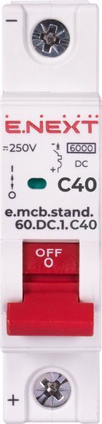 Модульный автоматический выключатель Enext s081010 e.mcb.stand.60.DC.1.C40 1р 40А C 6кА DC s081010 фото