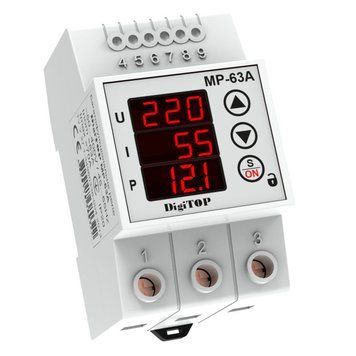 Многофункциональное реле напряжения DigiTOP MP-63A 63 А 1 фаза DIN MP63A фото
